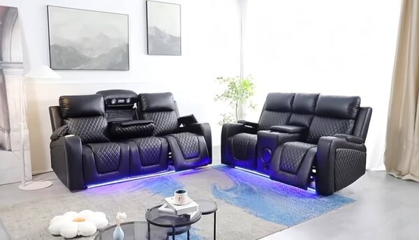 Ibiza Black Electric Sofa Set 3+2